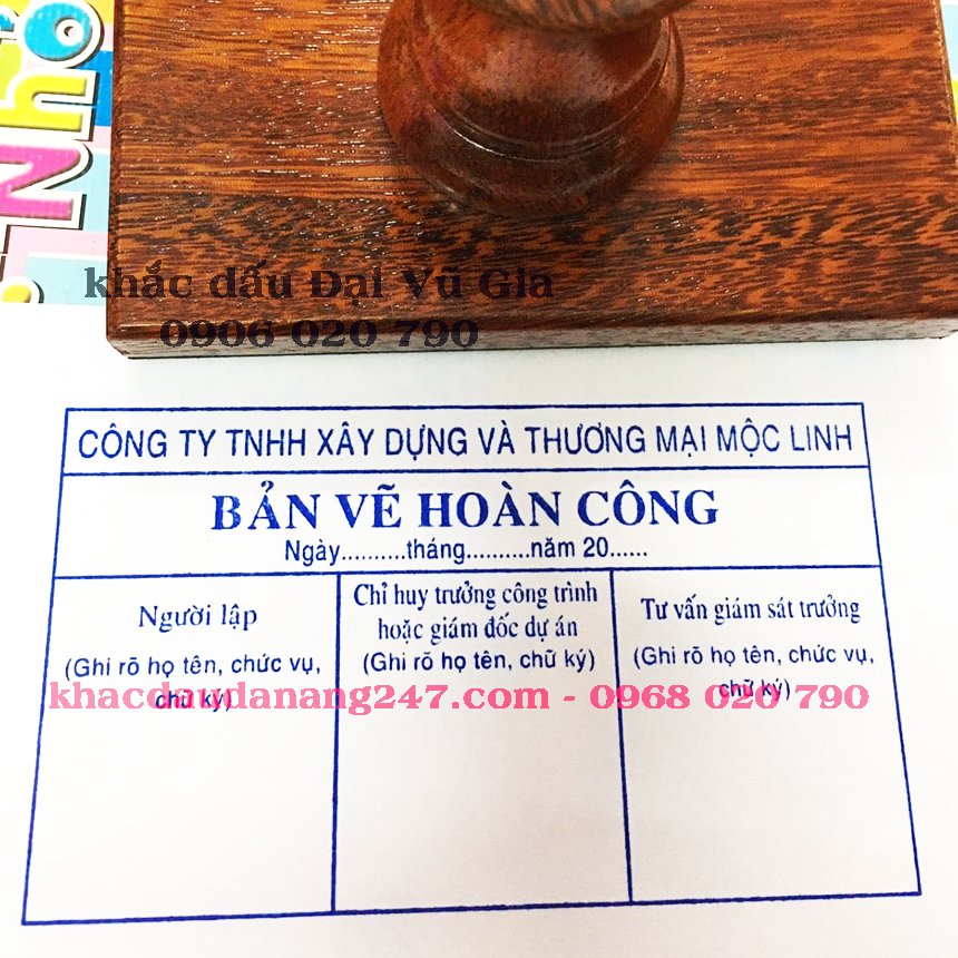 Khắc dấu bản vẽ hoàn công tại Đà Nẵng
